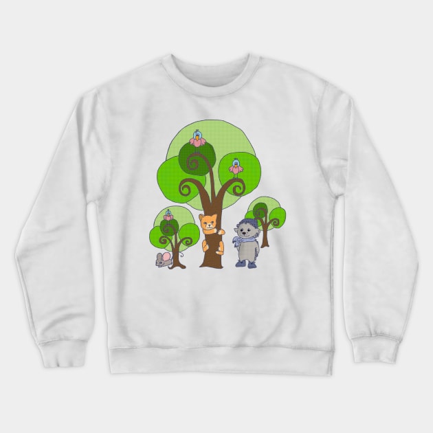 Tiere unter Bäumen Crewneck Sweatshirt by Blumchen